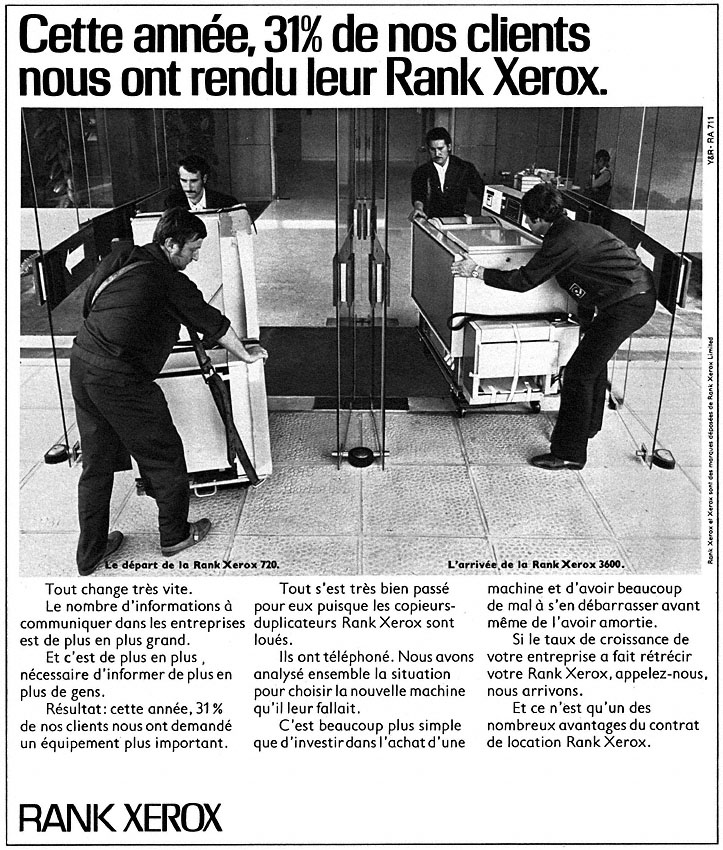 Publicit� Rank Xerox 1973