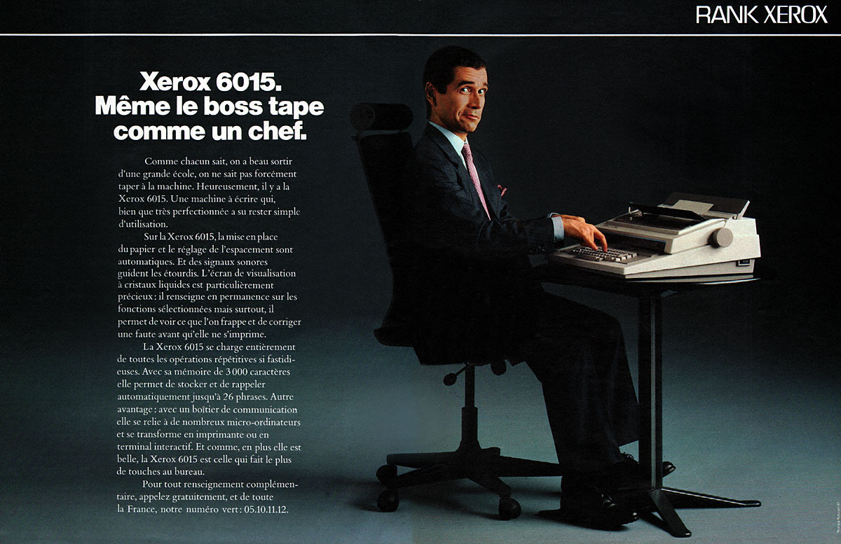 Publicit� Rank Xerox 1987