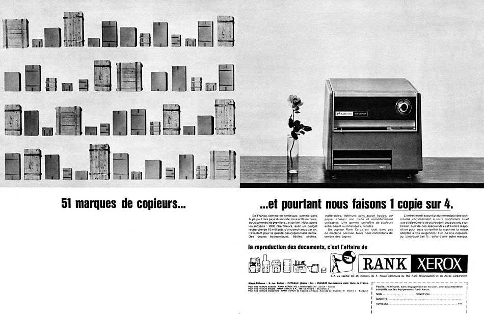 Publicit� Rank Xerox 1966