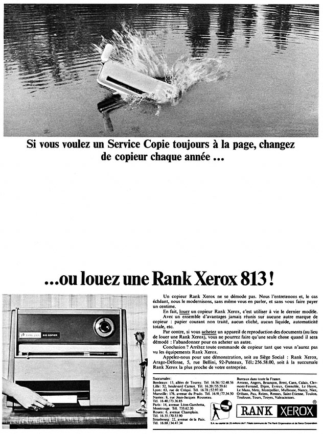 Publicit� Rank Xerox 1966