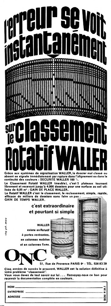 Publicit� Waller 1968