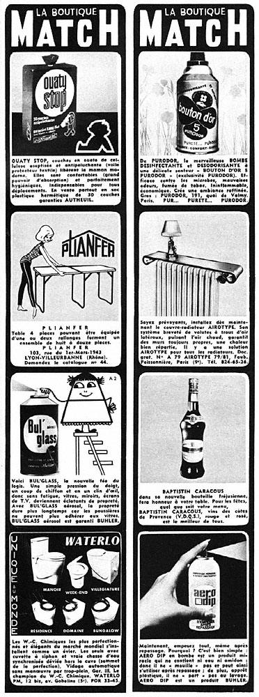 Publicit� Boutique Match 1965