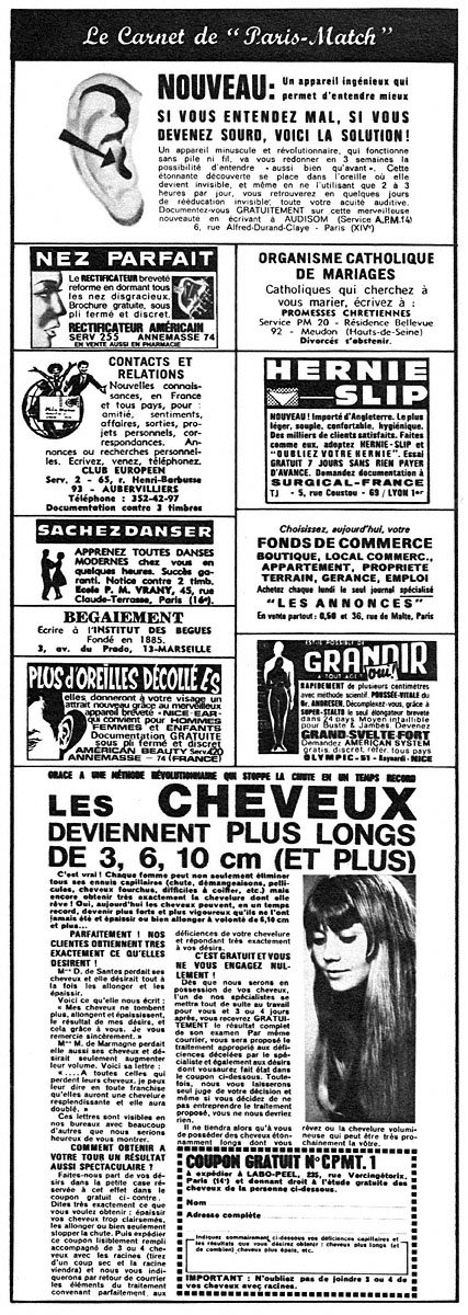 Publicit� Carnets Match 1970