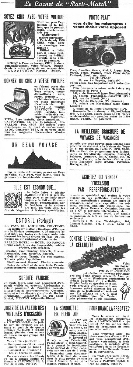 Marque Carnets Match 1951