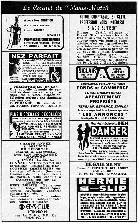 Marque Carnets Match 1972