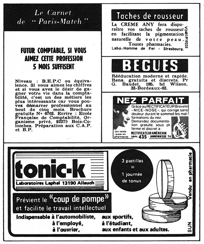 Marque Carnets Match 1973