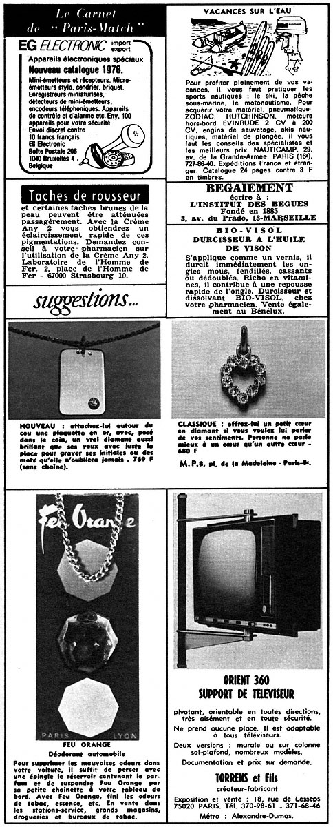 Marque Carnets Match 1976