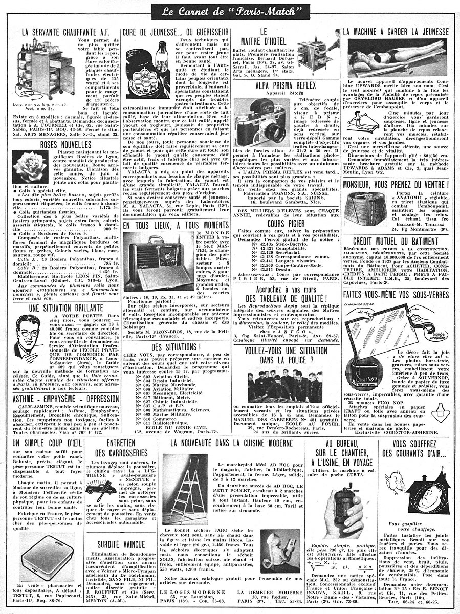 Marque Carnets Match 1952