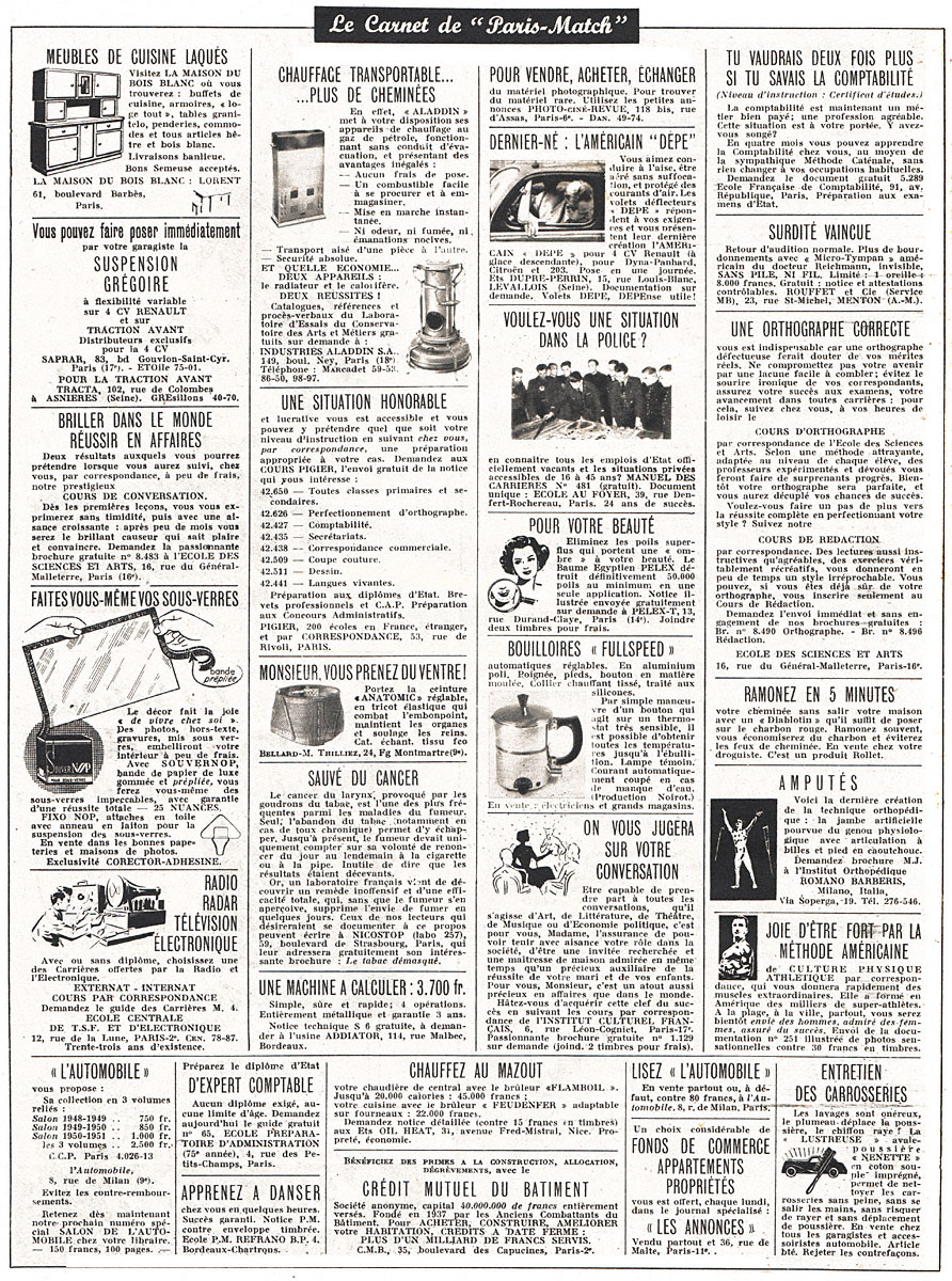 Marque Carnets Match 1952
