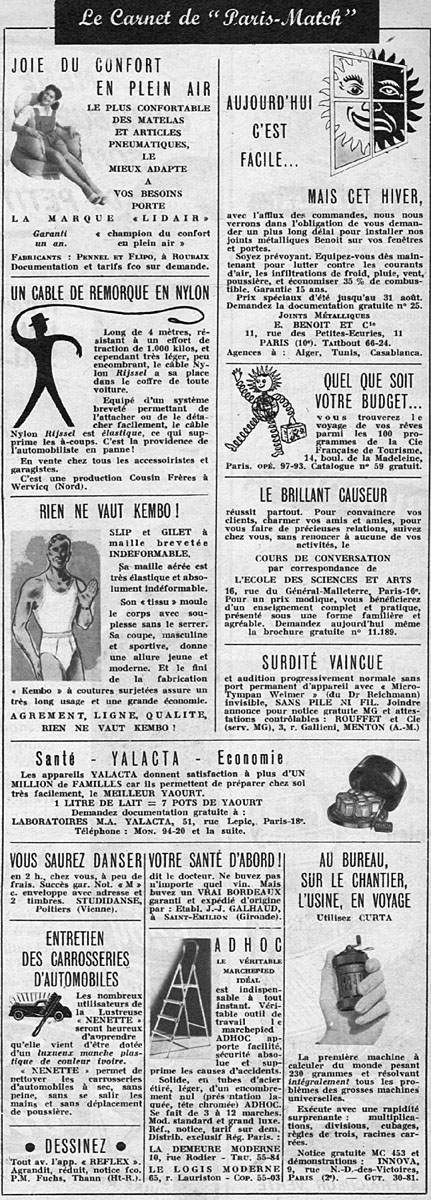 Marque Carnets Match 1953