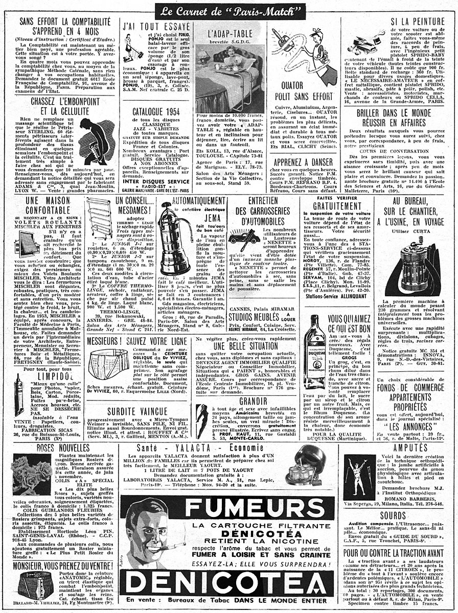 Marque Carnets Match 1954