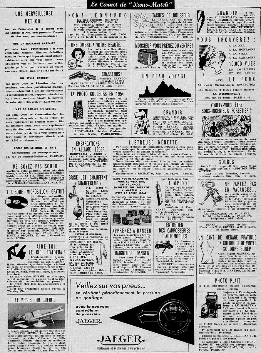 Marque Carnets Match 1954