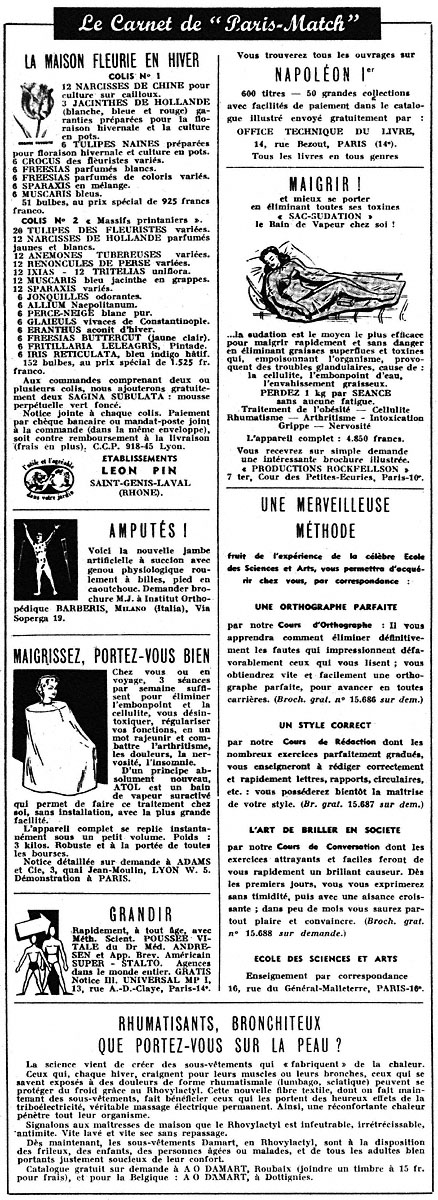 Marque Carnets Match 1954