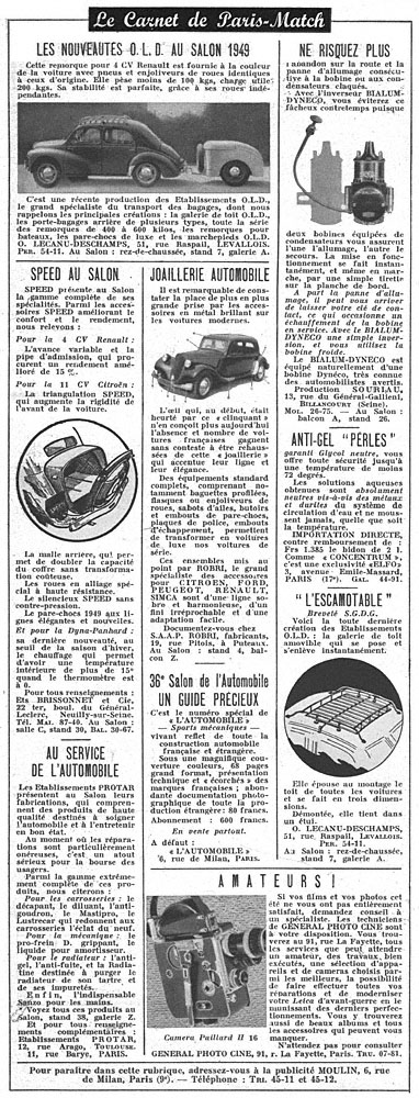 Marque Carnets Match 1949