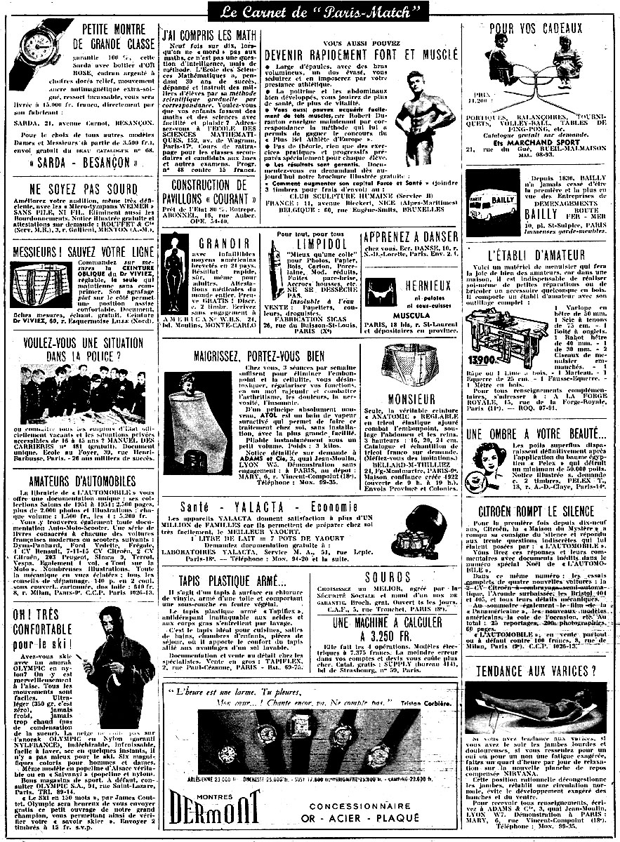 Marque Carnets Match 1954