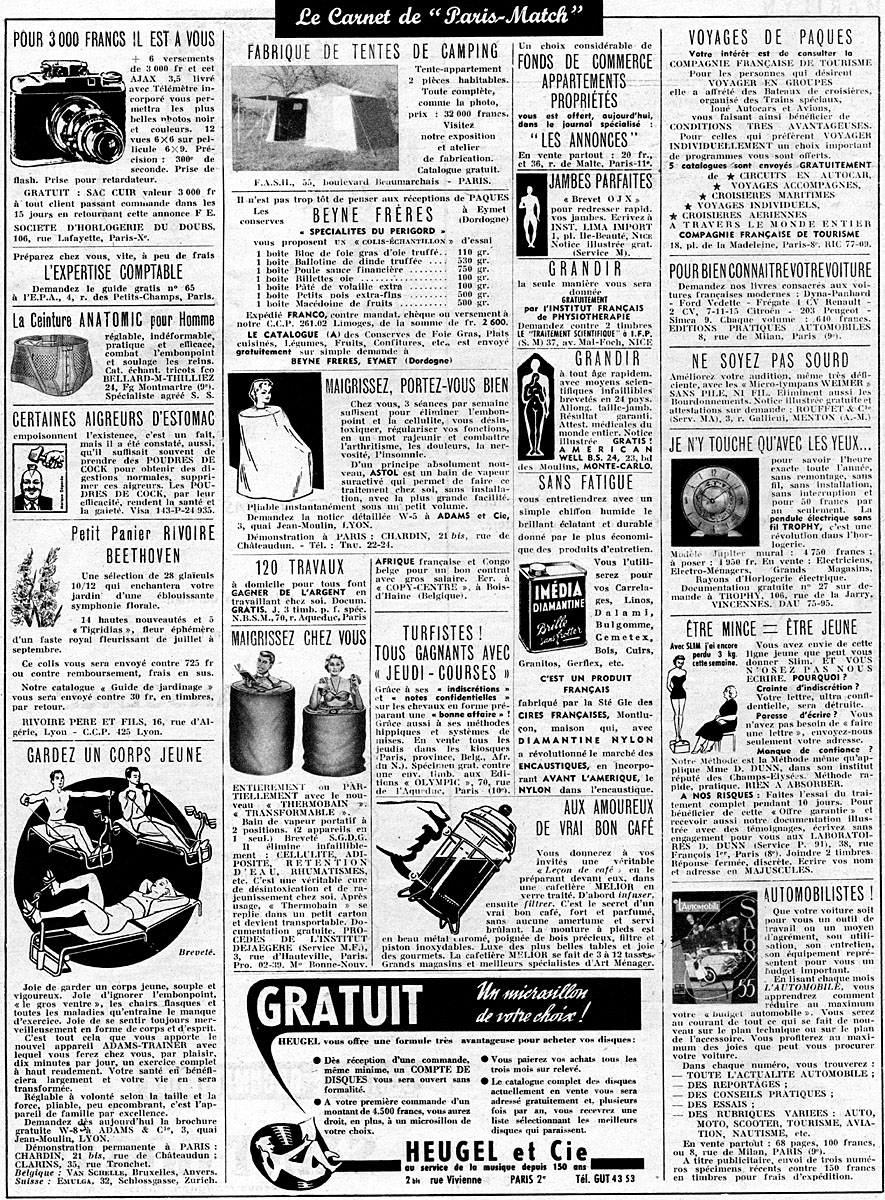 Marque Carnets Match 1956