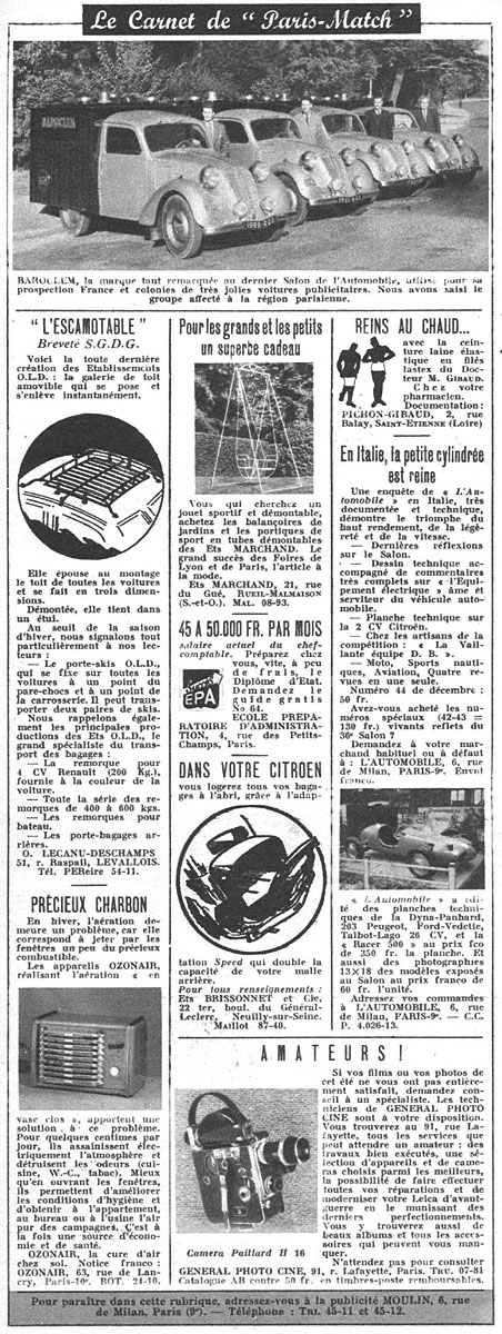 Marque Carnets Match 1949