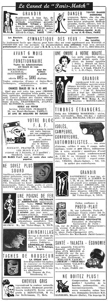 Marque Carnets Match 1957