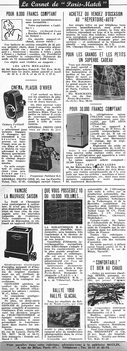 Marque Carnets Match 1950