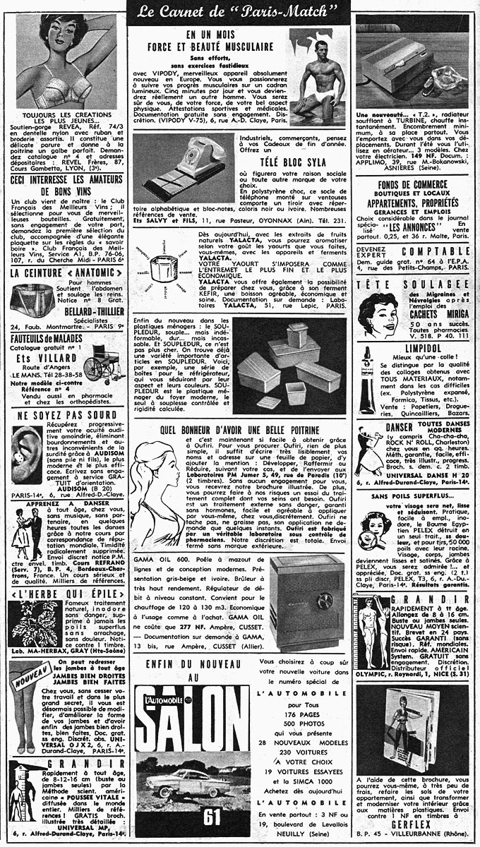 Marque Carnets Match 1961