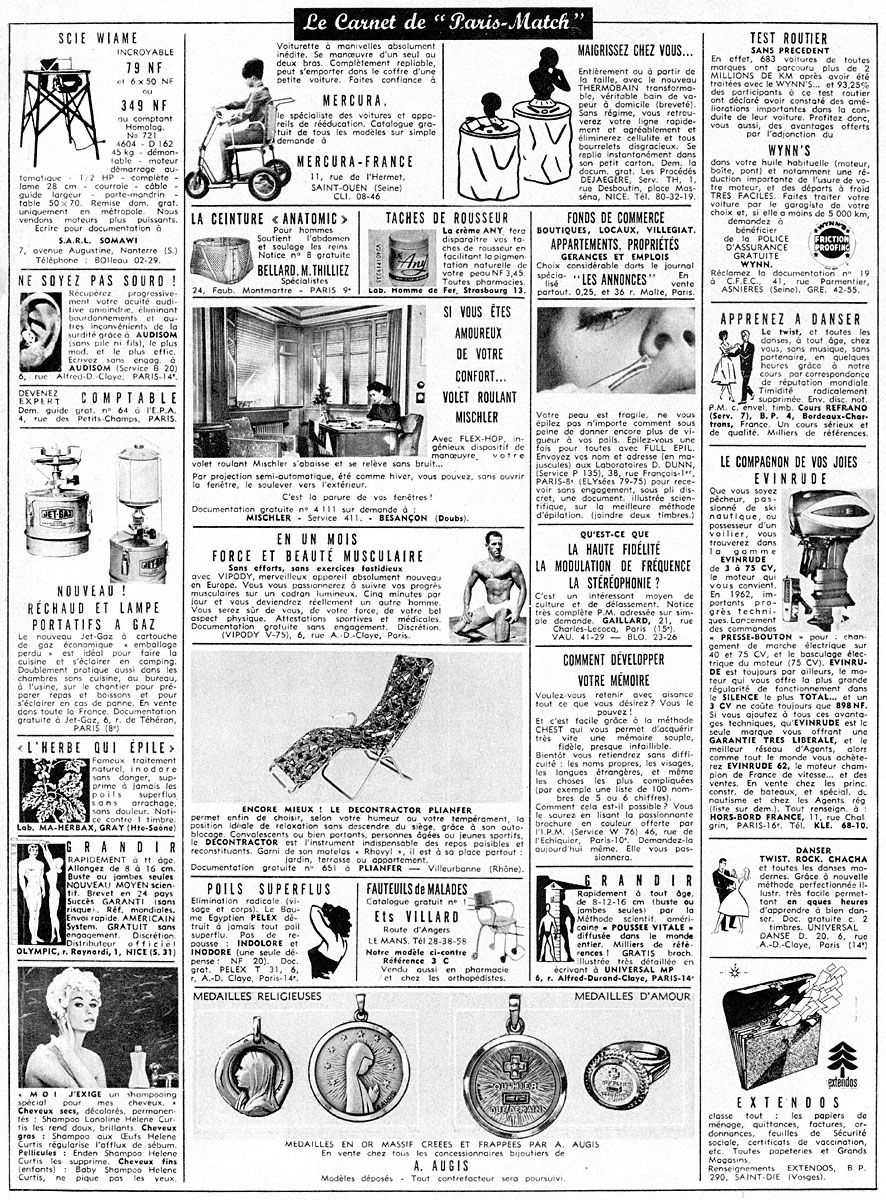 Marque Carnets Match 1962