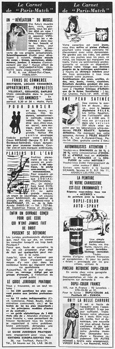 Publicit� Carnets Match 1966