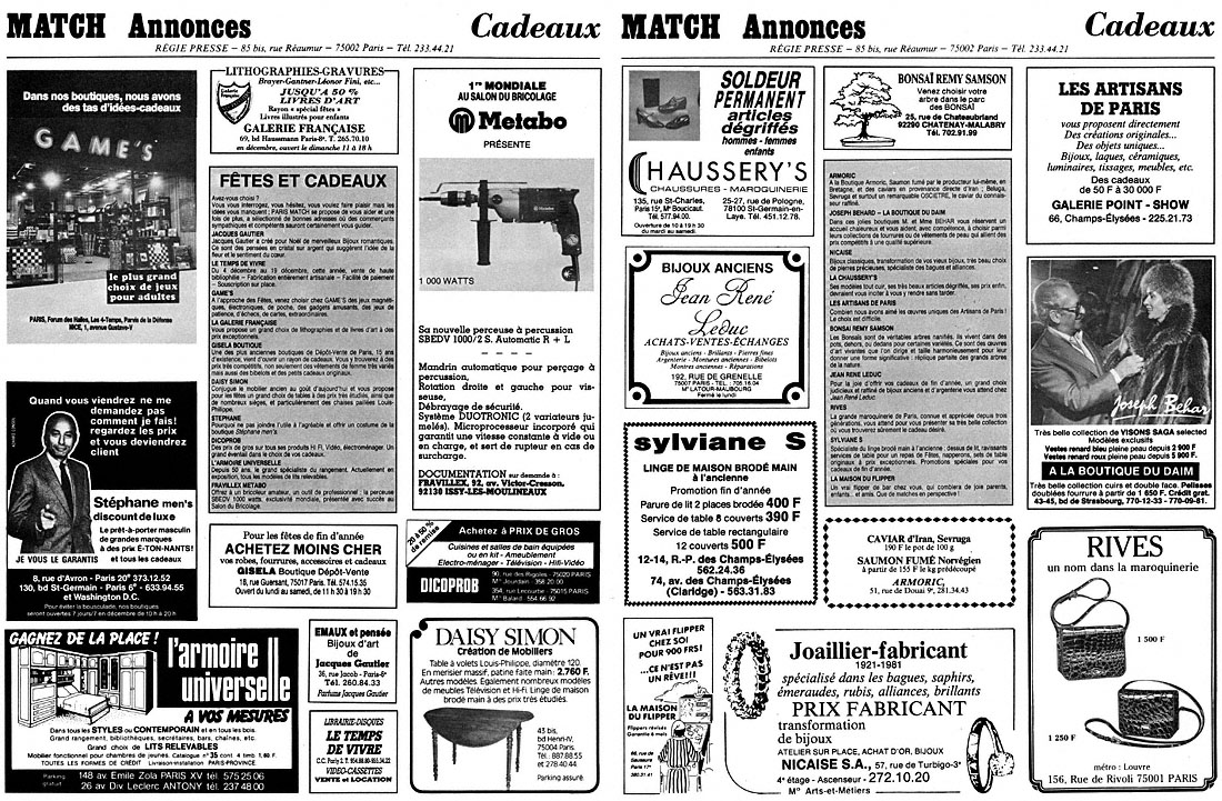 Publicit� Parisiennes 1981