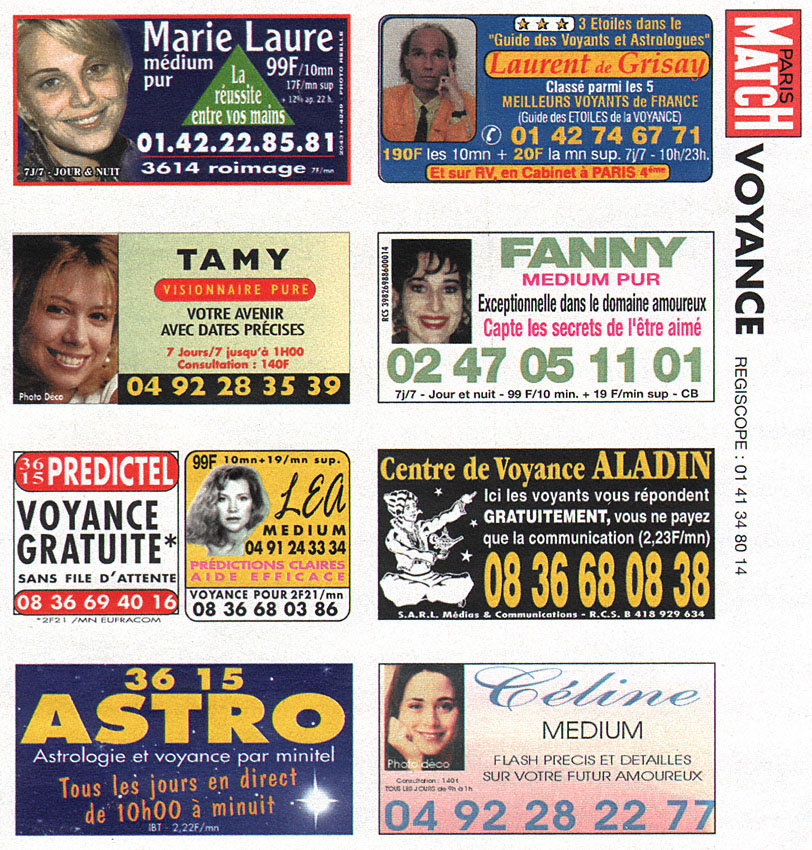 Publicit� Voyance 2000
