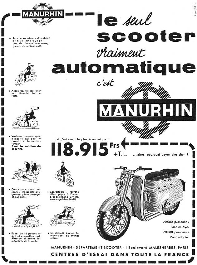 Publicit� Manhurin 1958