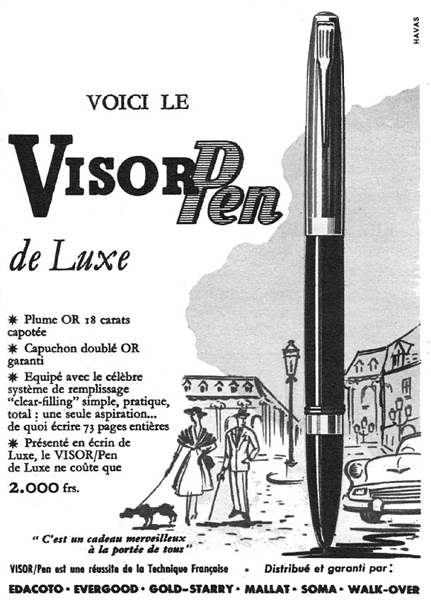 Publicit� Visor Pen 1956