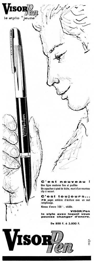 Publicit� Visor Pen 1959