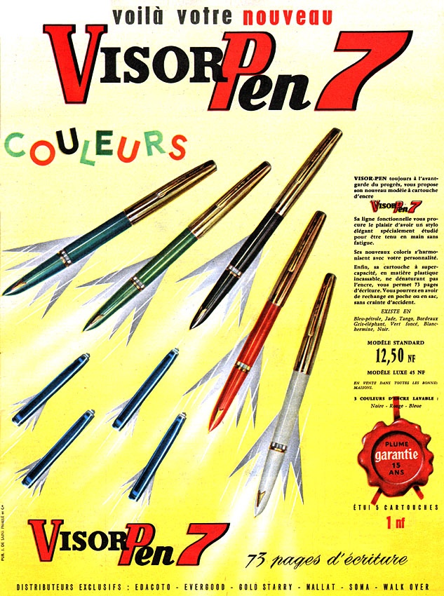 Publicit� Visor Pen 1960