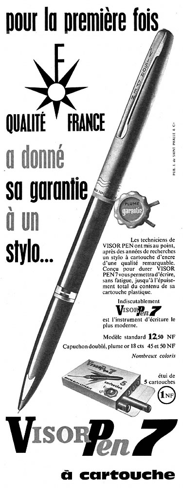 Publicit� Visor Pen 1962