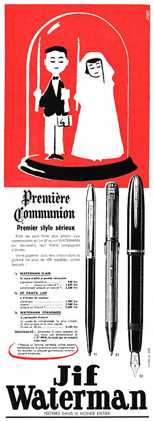 Publicit� Waterman 1955