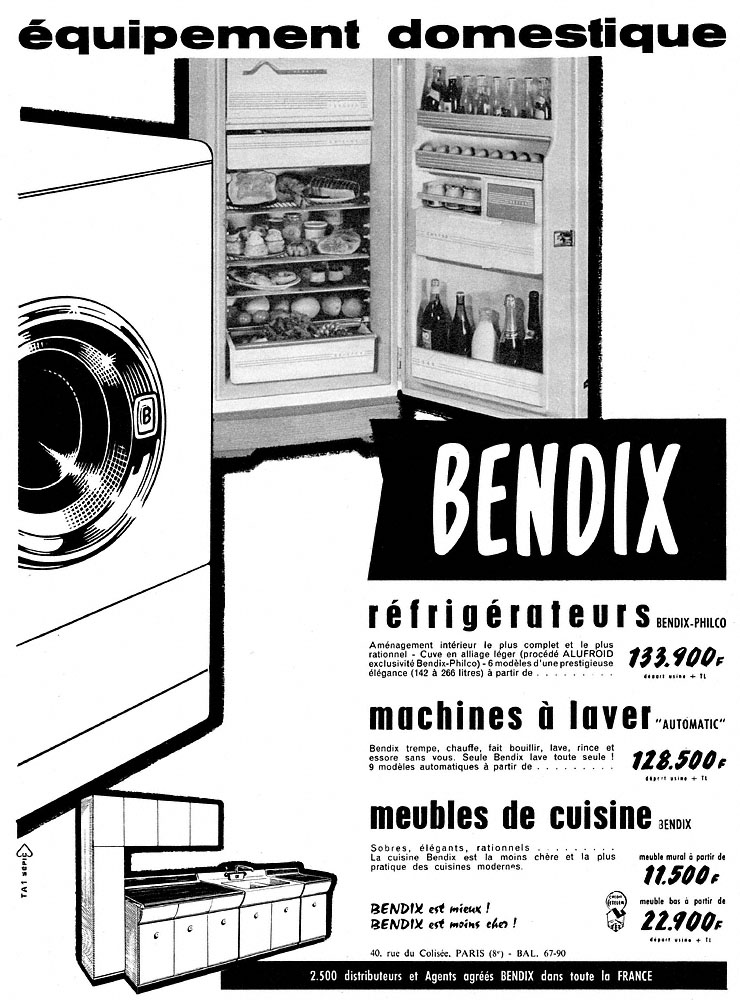 Publicit� Bendix 1958