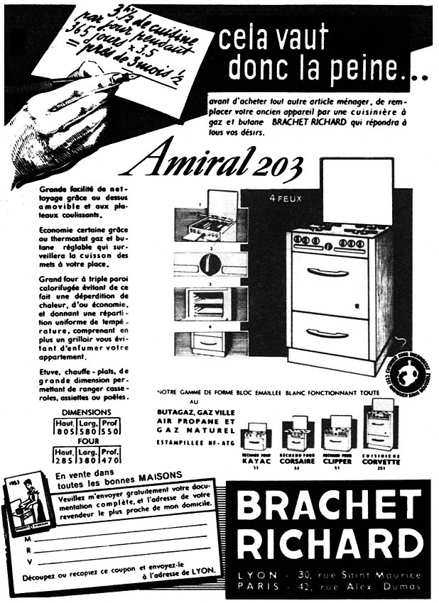 Publicit� Brachet Richard 1953
