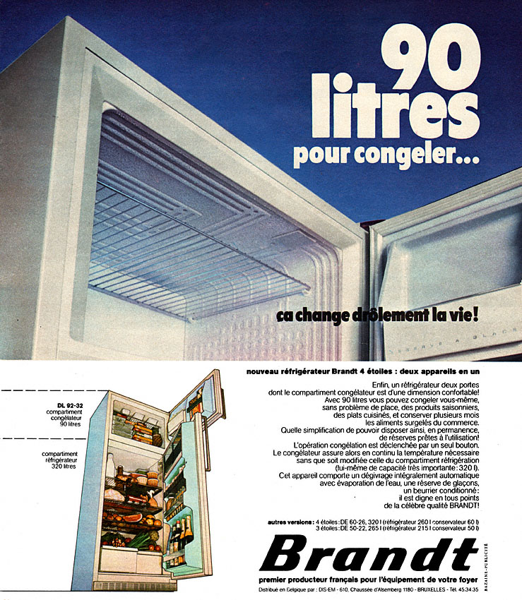 Publicit� Brandt 1973