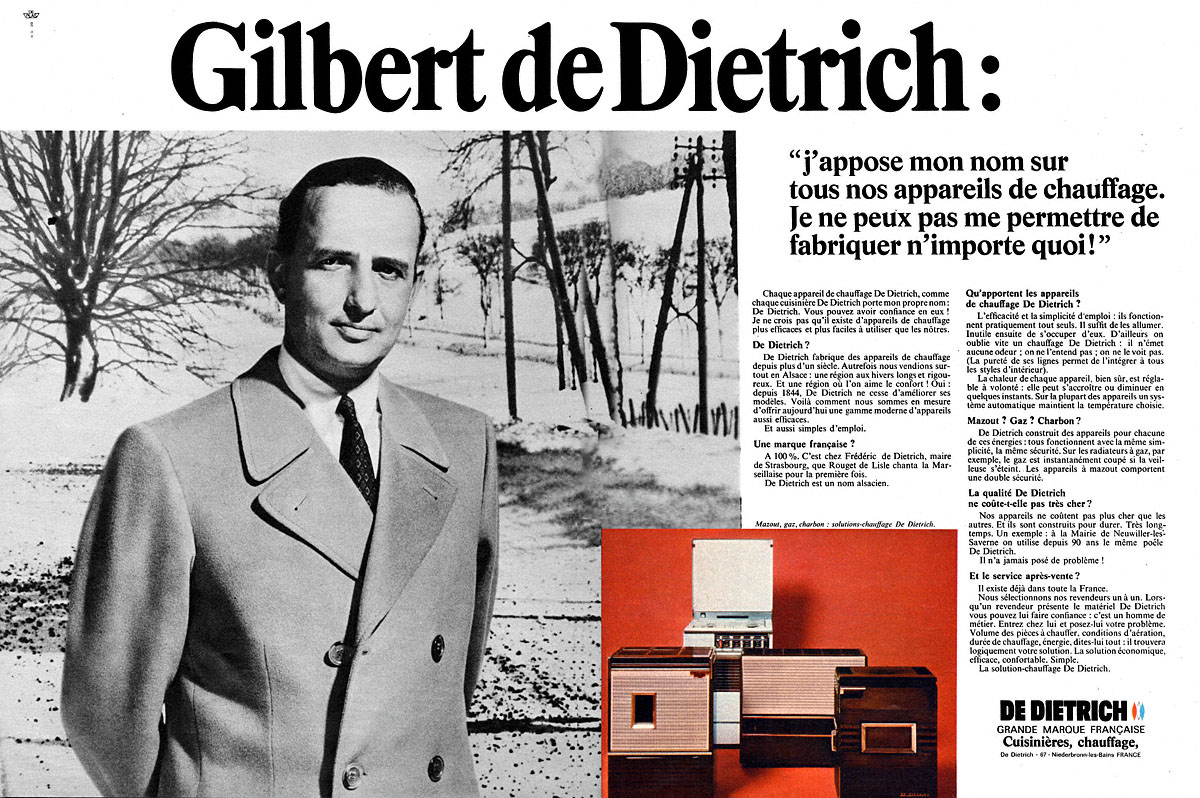 Publicit� De Dietrich 1968