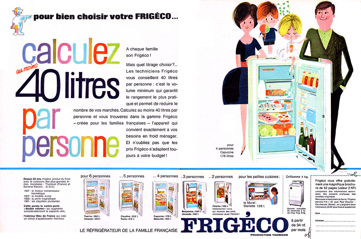 Publicit� Frig�co 1962