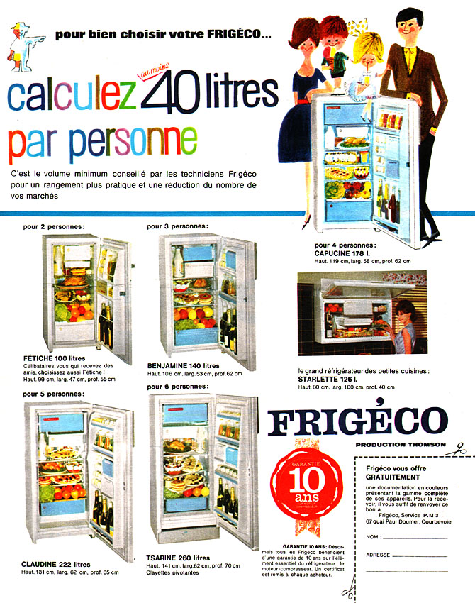 Publicit� Frig�co 1962