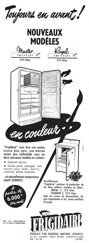 Marque Frigidaire 1954
