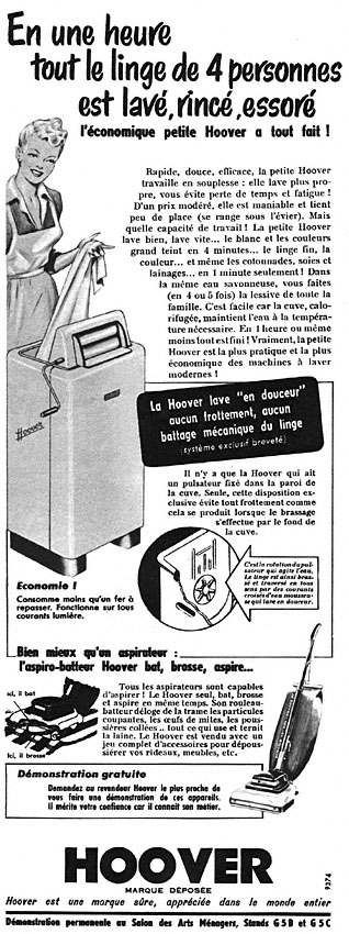 Publicit� Hoover 1953