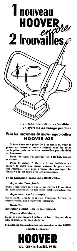 Publicit� Hoover 1956