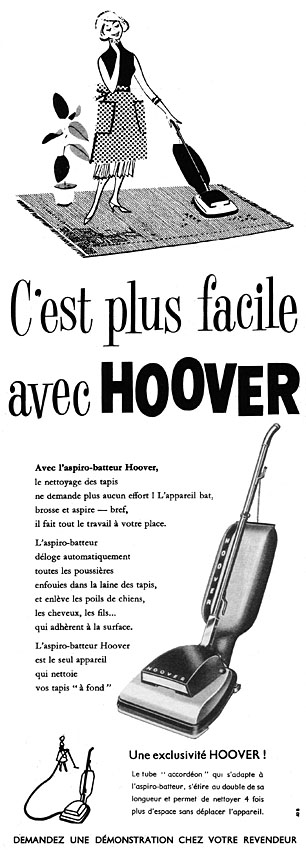 Publicit� Hoover 1957