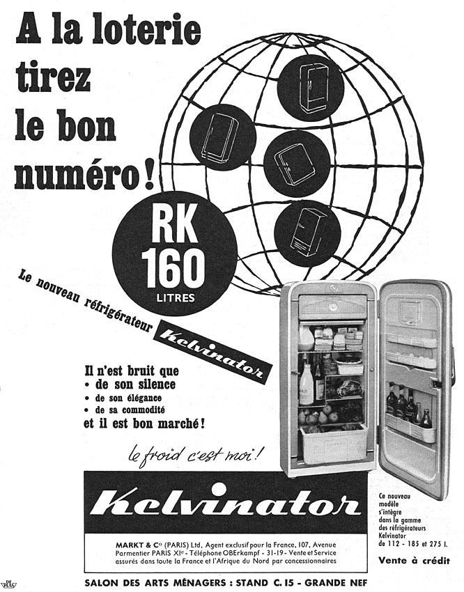Publicit� Kelvinator 1956