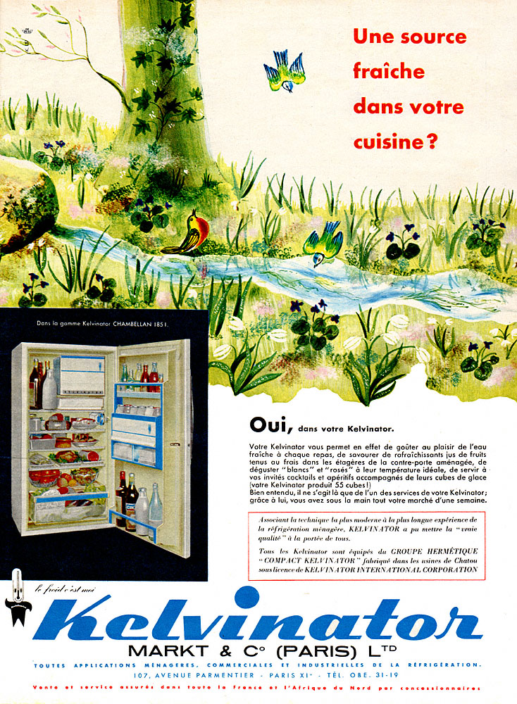 Publicit� Kelvinator 1960