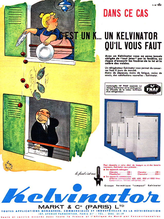 Publicit� Kelvinator 1960