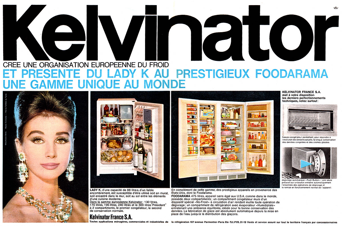 Publicit� Kelvinator 1962