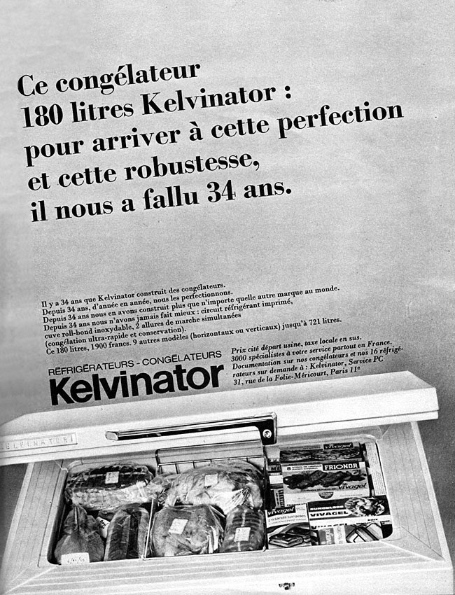 Publicit� Kelvinator 1966
