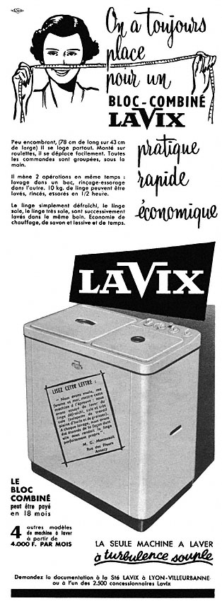 Publicit� Lavix 1955
